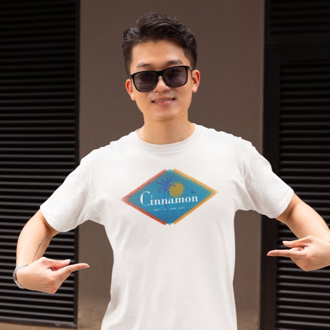 Cinnamon Bay, St John, Usvi Retro Mid Century T Shirt (Skapare uppladdad)