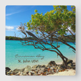Cinnamon Bay St. John USVI Wall Clock Fyrkantig Klocka