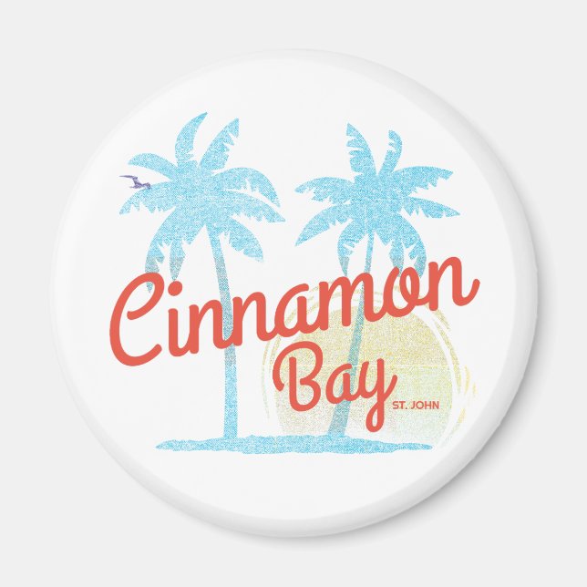 Cinnamon Bay USVI Vintage Strand Magnet (Framsidan)