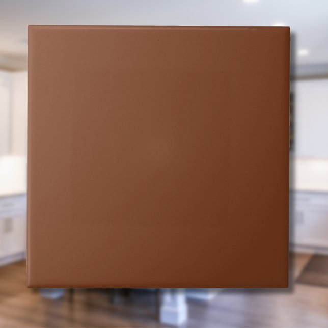 Cinnamon Brown Solid Färg | Klassisk Elegant Kakelplatta (Skapare uppladdad)