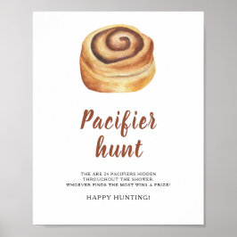 Cinnamon bun - nappar jakt på babyduschspel poster