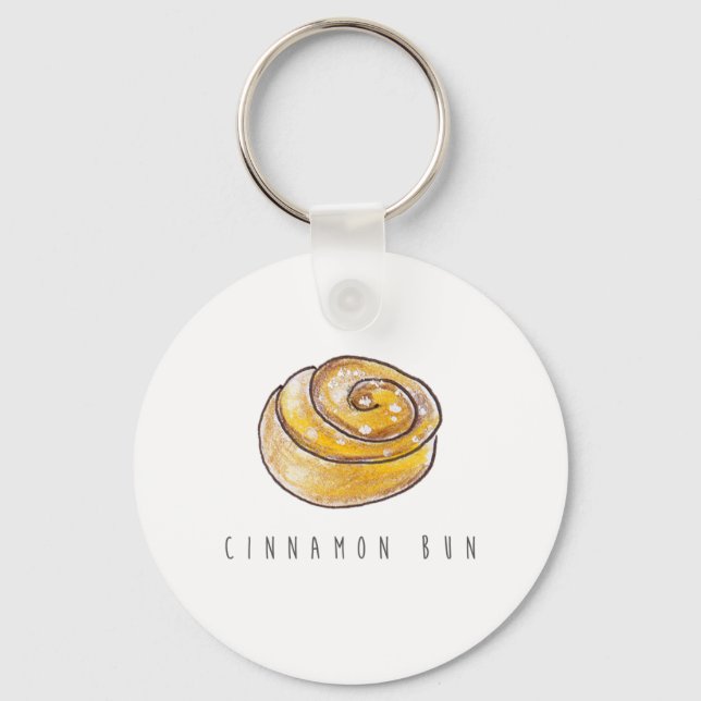 Cinnamon Buns Cinnamon Rolls Coffee Fika Nyckelring (Framsida)