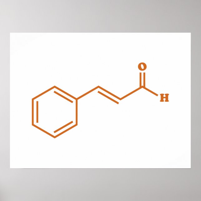Cinnamon Cinnamaldehyde Molecular Chemical Formula Poster (Framsidan)