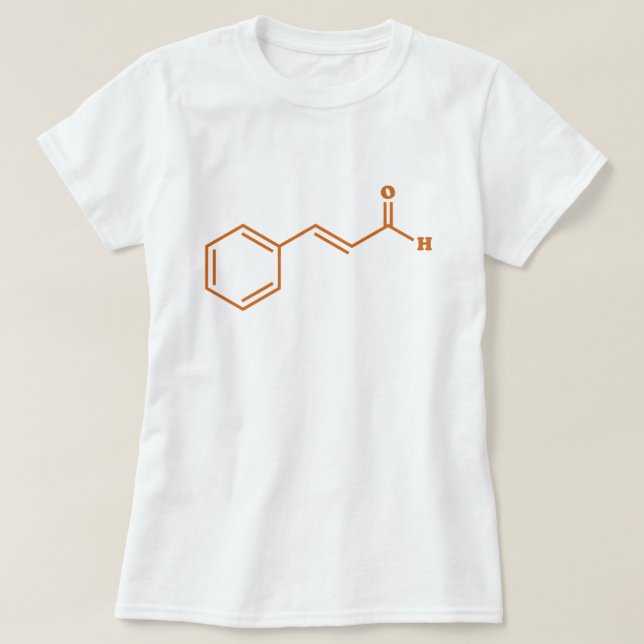 Cinnamon Cinnamaldehyde Molecular Chemical Formula T Shirt (Design framsida)