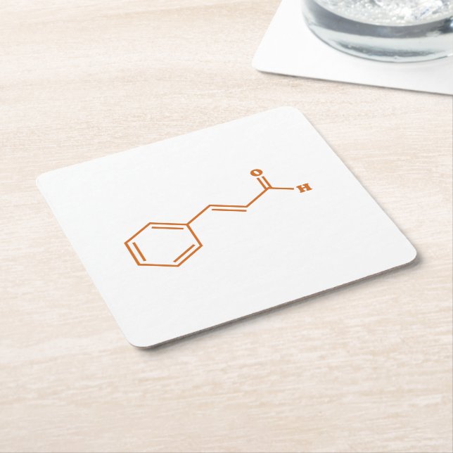 Cinnamon Cinnamaldehyde Molecular Chemical Formula Underlägg Papper Kvadrat (Vinklad)