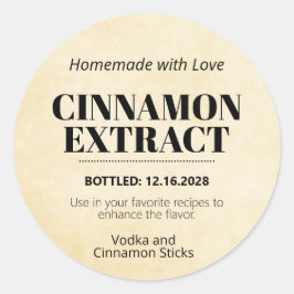 Cinnamon Extract Modern Label Sticker ZEX_001e Runt Klistermärke