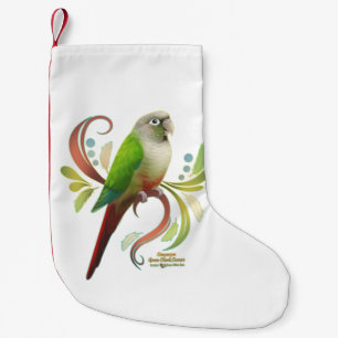 Cinnamon Grönt Cheek Conure Liten Julstrumpa