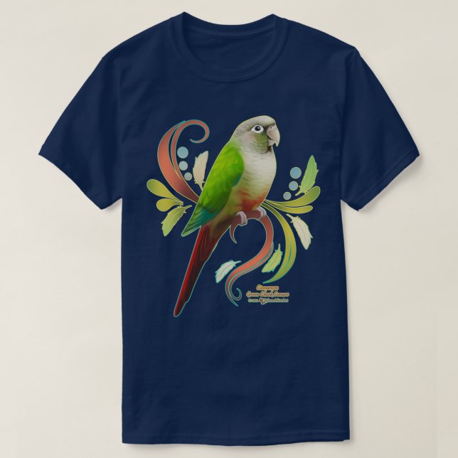 Cinnamon Grönt Cheek Conure T Shirt (Design framsida)