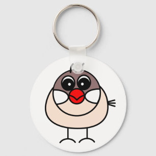 cinnamon Java sparrow Nyckelring