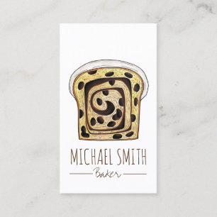 Cinnamon Raisin Bread Bakery Breadaking Baker Visitkort