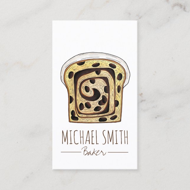Cinnamon Raisin Bread Bakery Breadaking Baker Visitkort (Framsida)