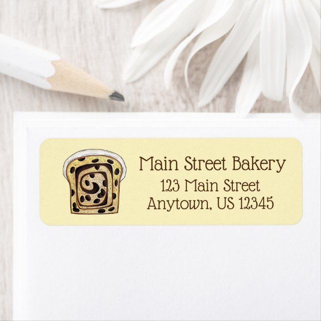 Cinnamon Raisin Bread Loaf Baking Bread Returadress Etikett (Insitu)