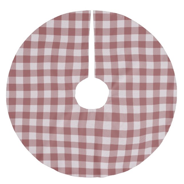 Cinnamon Red Gingham Play Julgransmatta Borstad Polyester (Framsidan)