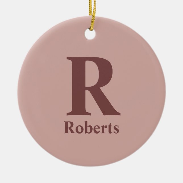 Cinnamon Ro Initial/First/Family Namn Julgransprydnad Keramik (Framsidan)