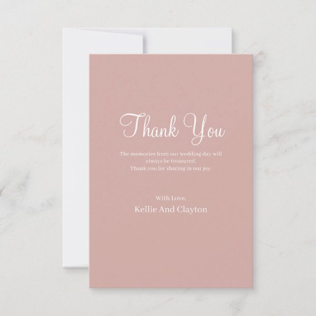 Cinnamon Ro Modern minimalist Bröllop Tack Kort (Framsida)