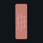 Cinnamon Ro Returetiketter Returadress Etikett<br><div class="desc">Denna söt fasta färg koordinerar med andra bröllop eller händelseprodukter.</div>