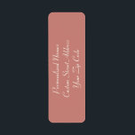 Cinnamon Ro Returetiketter Returadress Etikett<br><div class="desc">Denna söt fasta färg koordinerar med andra bröllop eller händelseprodukter.</div>