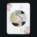 Cinnamon ro sparar datumet bröllop magnet<br><div class="desc">Cinnamon ro,  bröllop spara datum-magnet med ljusa blommigtar. Den här designen är en del av ett komplett tema om du är intresserad av att checka ut vår butik eller bläddra genom våra samlingar.</div>