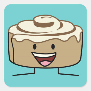 Cinnamon Roll Bun Parstry gooey sockerswirrt (dans Fyrkantigt Klistermärke