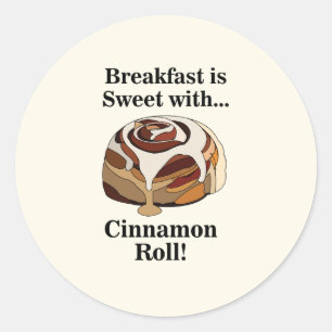 Cinnamon Roll Dessert Sweet Buns Runt Klistermärke