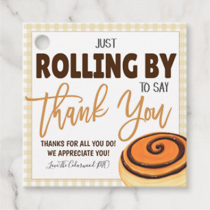 Cinnamon Roll Gift Märkre Gåvor Etiketter