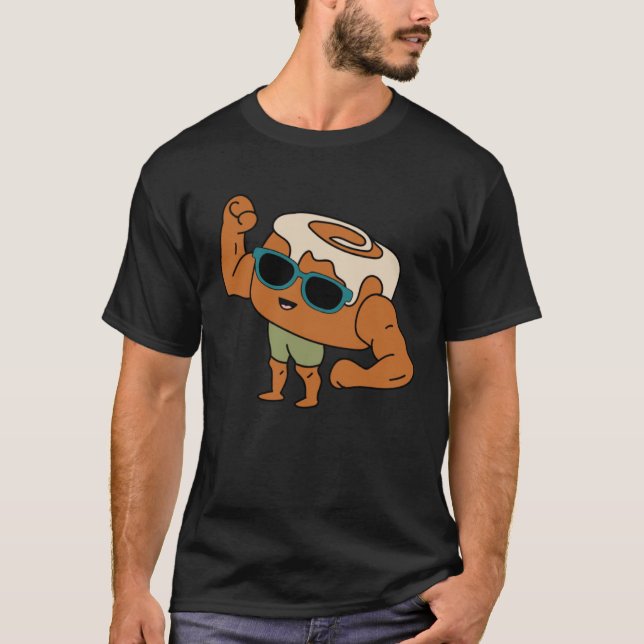 Cinnamon Roll Gym Bodybuilding Workout Fitness T Shirt (Framsida)