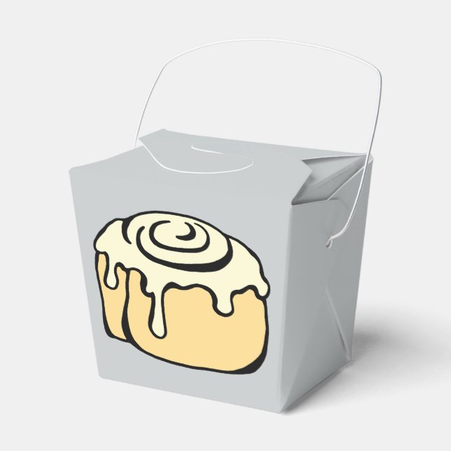 Cinnamon Roll Honung Bun Tecknad Design Grått Cute Presentaskar (Framsidan Sidan)