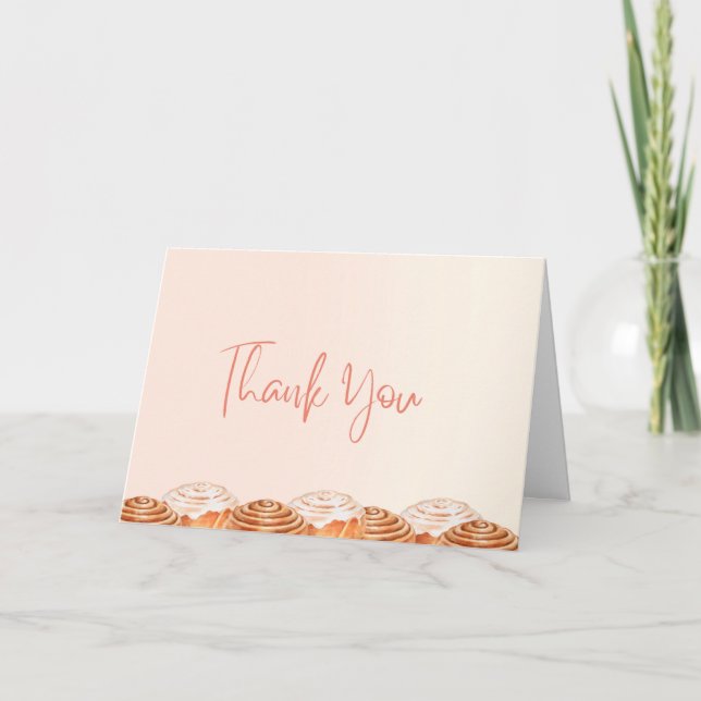 Cinnamon Roll Thank You Card – Sweet Pastry Tack Kort (Framsida)