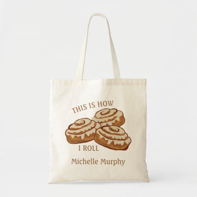 Cinnamon roll Tote bag, Cinnamon buns Tygkasse (Framsidan)