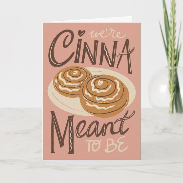 Cinnamon Roll Valentine Day Card Kort (Framsida)