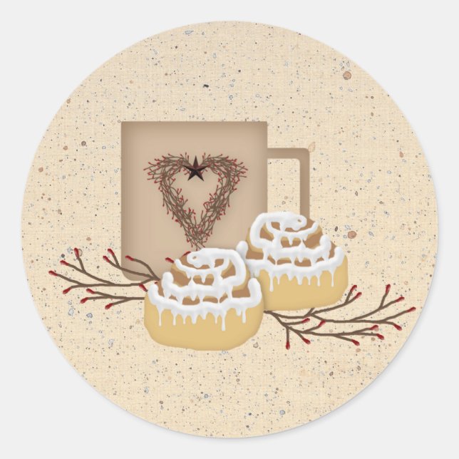 Cinnamon Rolls Sticker Runt Klistermärke (Framsida)
