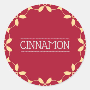 Cinnamon Spice Burk Stickers Red Runt Klistermärke