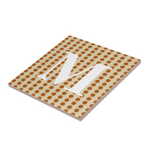 Cinnamon Spice Moods Dots med monogram Kakelplatta