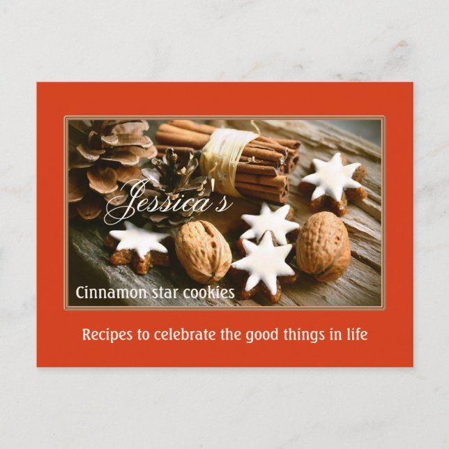 Cinnamon Star jul Cookies Recipe Vykort (Framsida)