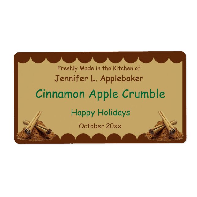 Cinnamon Sticks Scalloped Kant Food Fraktsedel (Framsidan)