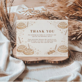 Cinnamon Swirl Little Bun 1st Birthday Tack Kort