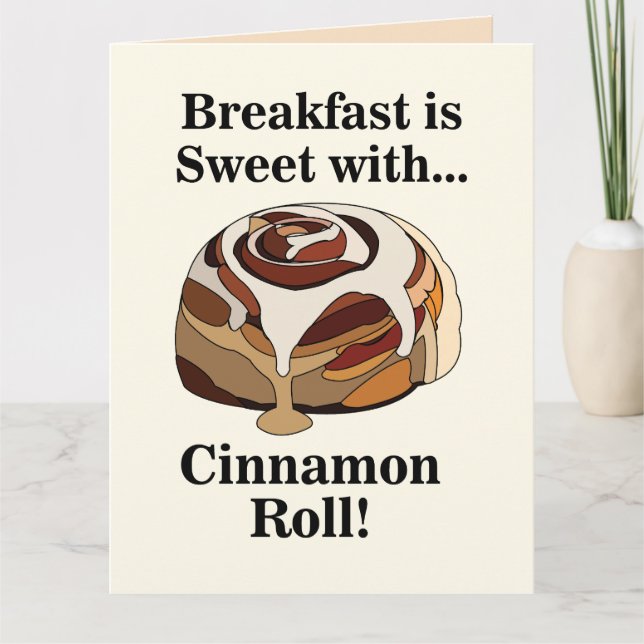 Cinnamonbullar Söt Brödrida Frukost Kort (Framsida)