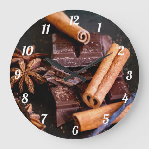 Cinnoman Sticks, Chocolate och Star Anise Stor Klocka