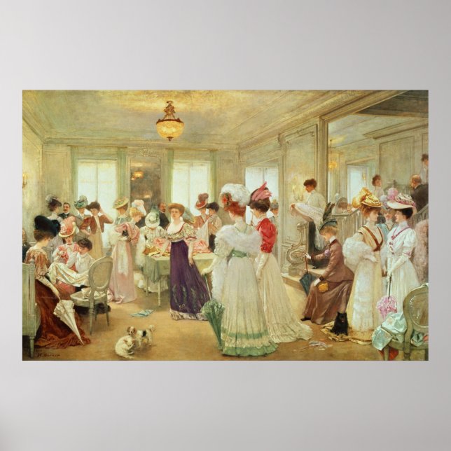 Cinq Heures chez le Couturier Paquin, 1906 Poster (Framsidan)