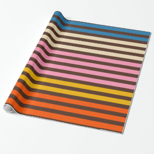 Cinq Rand Retro Modern Stripe Mönster Presentpapper