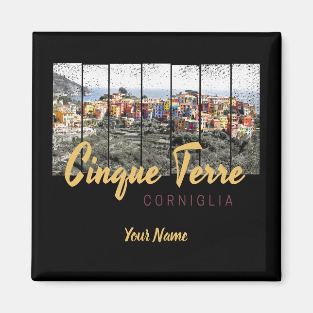 Cinque Terre Corniglia Riomaggiore Italienska vint Magnet (Framsidan)