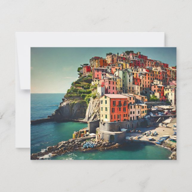 Cinque Terre Flat Helgdag Card Julkort (Framsida)