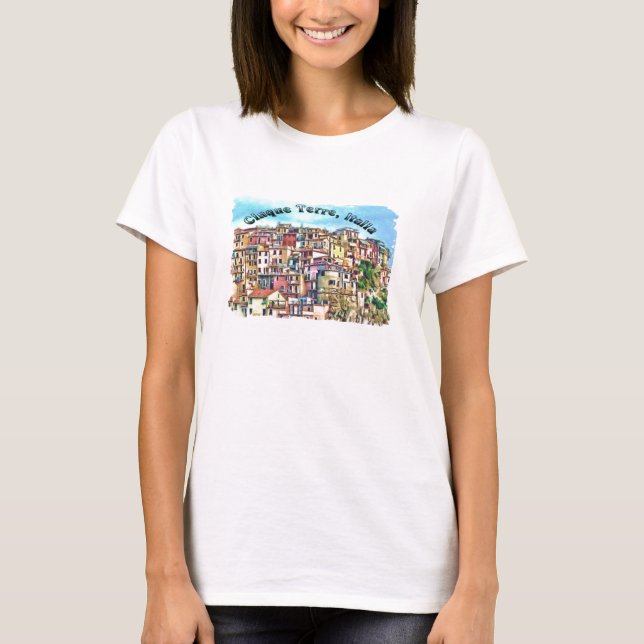 Cinque Terre, Italia T-shirt (Framsida)