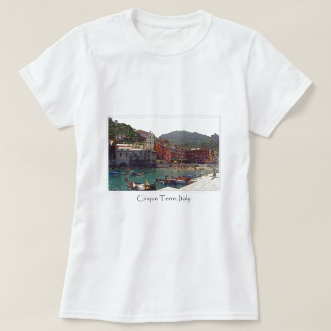 Cinque Terre-Italien i italienska Riviera T-shirt (Design framsida)