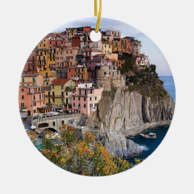 Cinque Terre, italien Julgransprydnad Keramik (Framsidan)