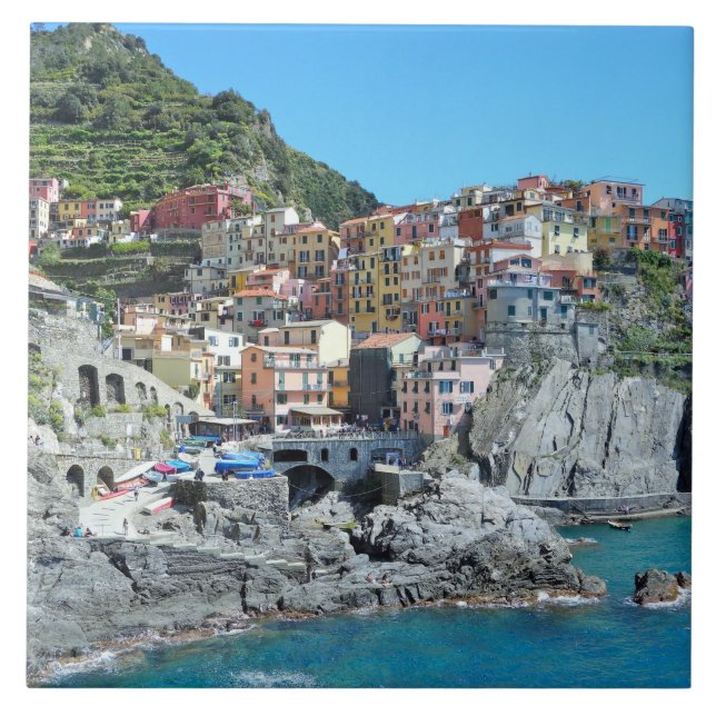 Cinque Terre, italien Kakelplatta (Framsidan)