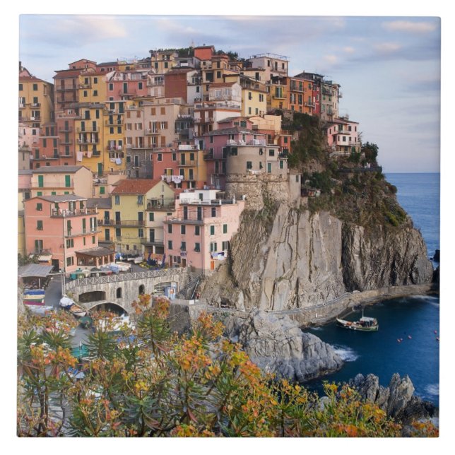 Cinque Terre, italien Kakelplatta (Framsidan)