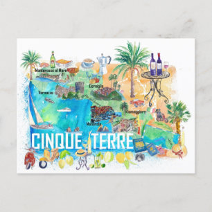 Cinque Terre Italien Medelhavet Reskarta Vykort