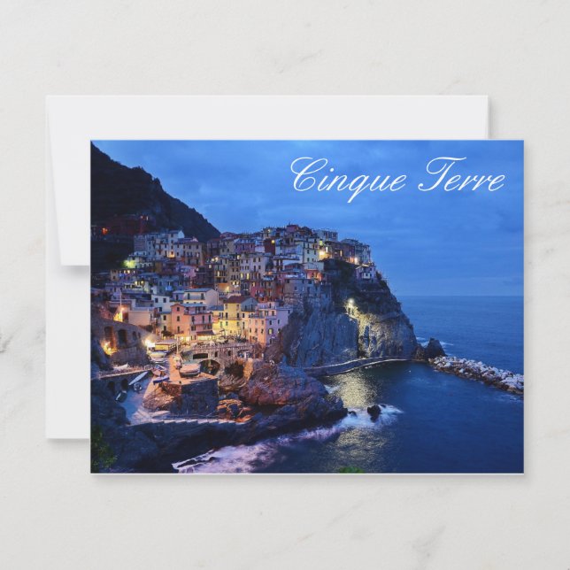 Cinque Terre Italien Platt Kort (Framsida)