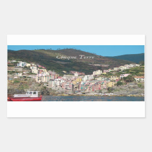 Cinque Terre italien Rektangulärt Klistermärke